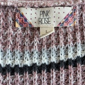 Pink striped knit sweater